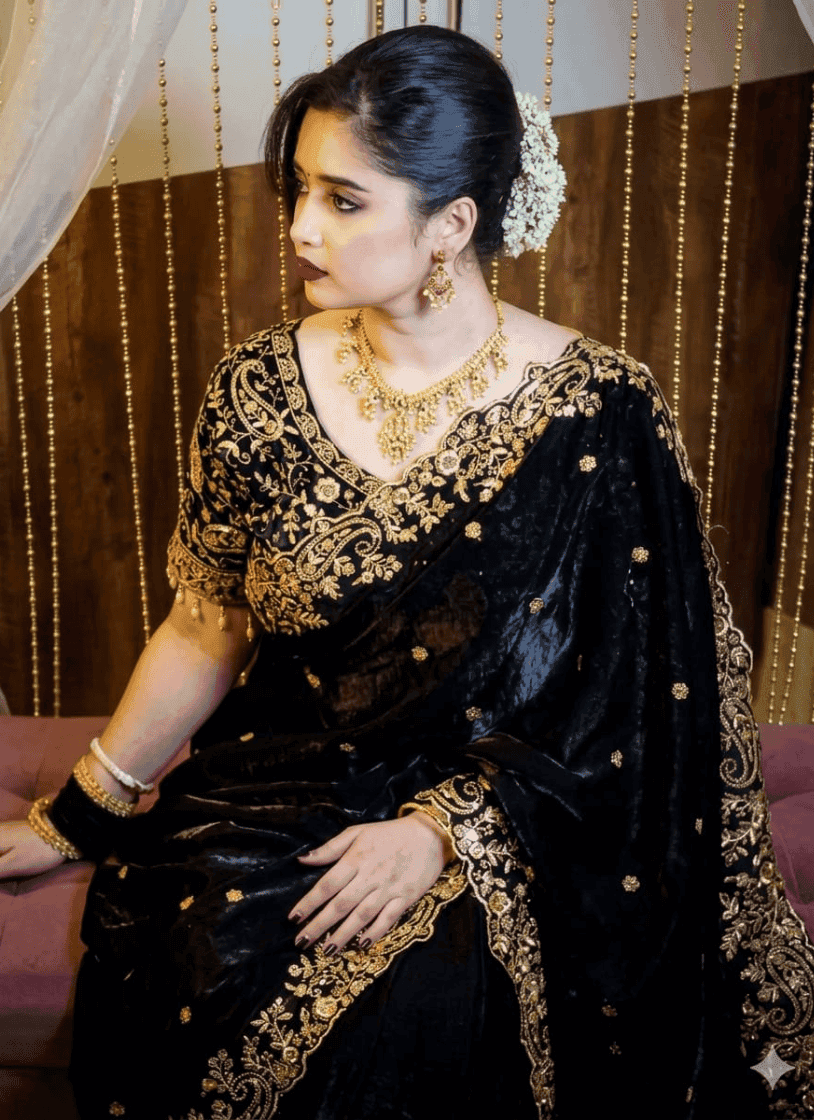 অরিজিনাল ইন্ডিয়ান জিমি চু সিল্ক পার্টি শাড়ি