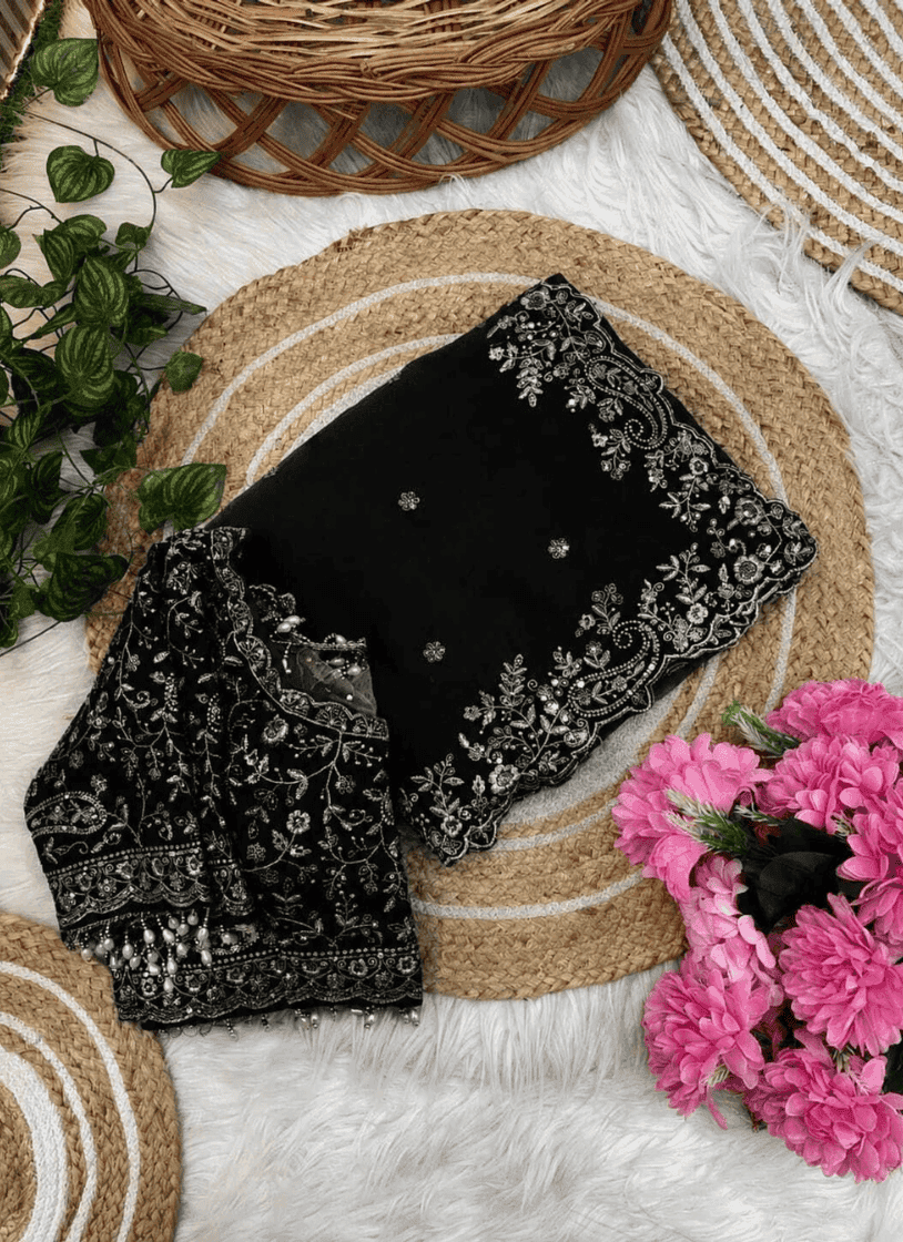 অরিজিনাল ইন্ডিয়ান জিমি চু সিল্ক পার্টি শাড়ি