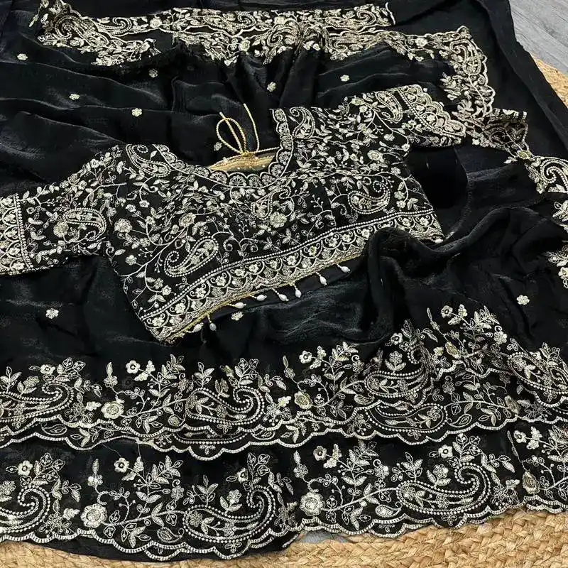 অরিজিনাল ইন্ডিয়ান জিমি চু সিল্ক পার্টি শাড়ি
